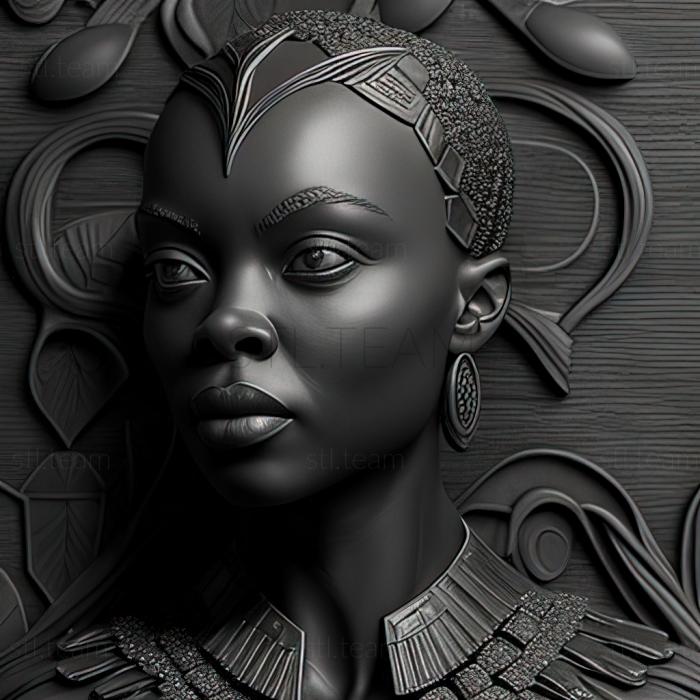 3D model Okoye Black Panther actress Danai Gurira (STL)
